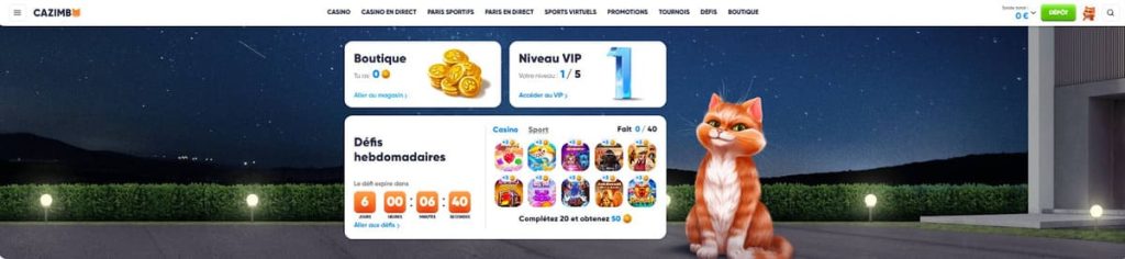 Cazimbo Casino accueil